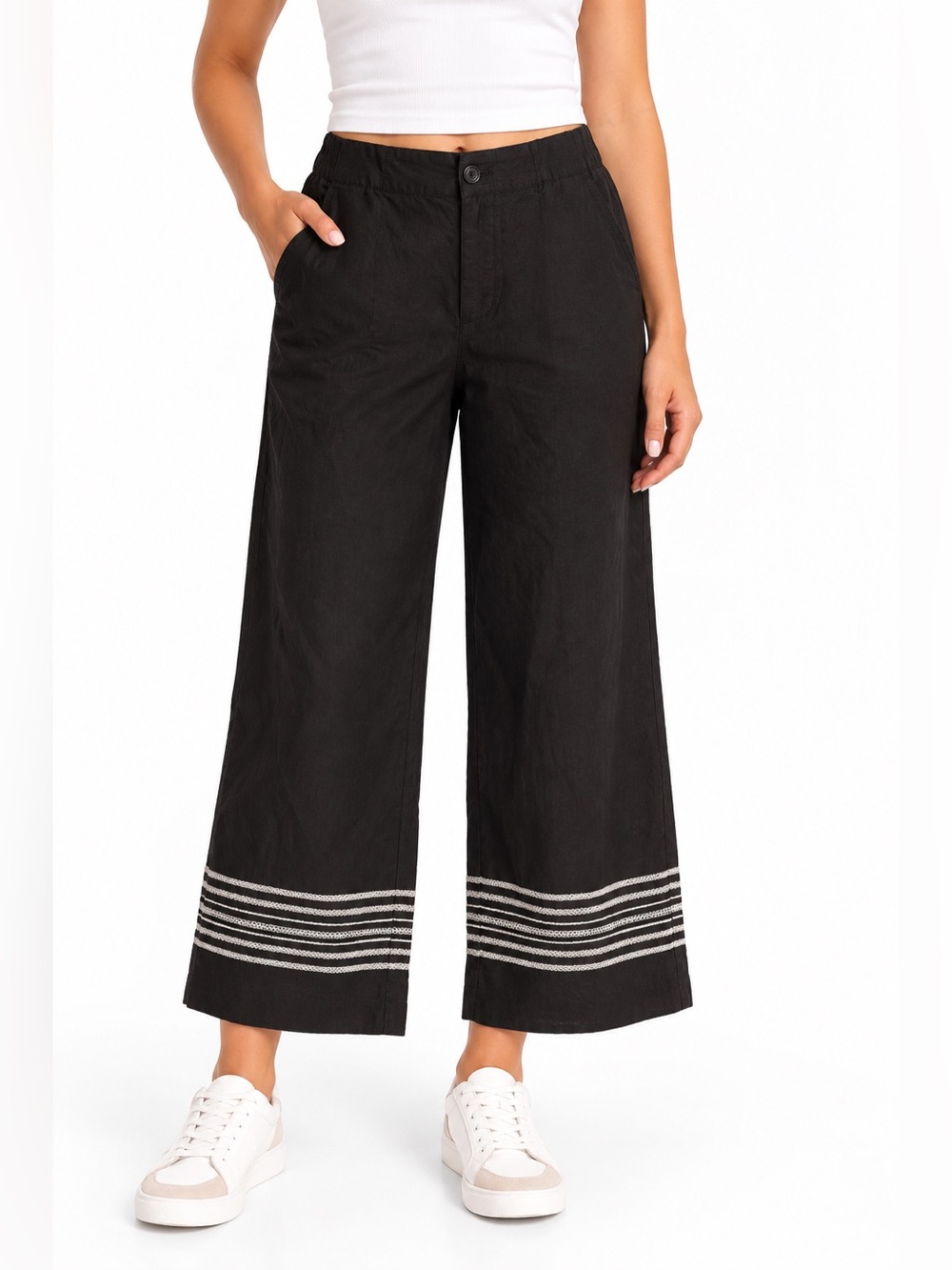 Joan Rivers ankle Wide Leg Pants in Black Size Medium